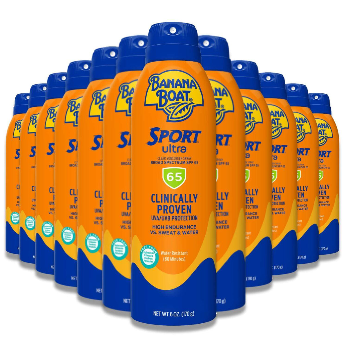 Banana Boat - Ultra Sport Clear Sunscreen Spray SPF60 - 6 Oz - 12 Pack